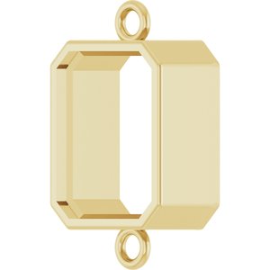 14K Yellow Gold 9x7 mm Emerald Bezel-Set Link