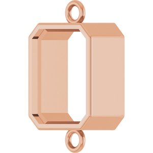 18K Rose Gold 9x7 mm Emerald Bezel-Set Link
