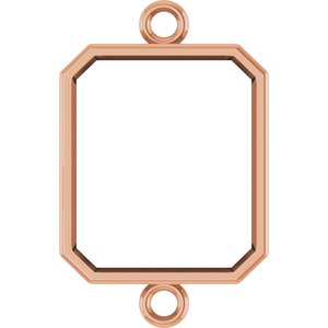 10K Rose Gold 11x9 mm Emerald Bezel-Set Link