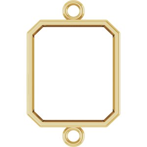 10K Yellow Gold 11x9 mm Emerald Bezel-Set Link