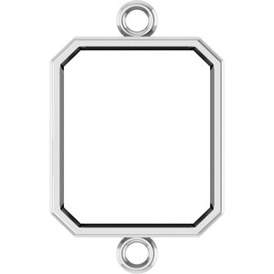 Platinum 11x9 mm Emerald Bezel-Set Link