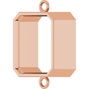 10K Rose Gold 11x9 mm Emerald Bezel-Set Link