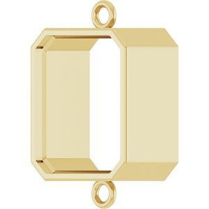 18K Yellow Gold 11x9 mm Emerald Bezel-Set Link