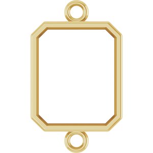 18K Yellow Gold 10x8 mm Emerald Bezel-Set Link