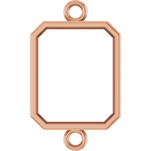 14K Rose Gold 10x8 mm Emerald Bezel-Set Link