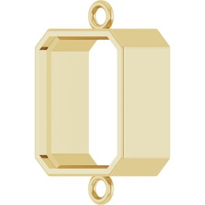 10K Yellow Gold 10x8 mm Emerald Bezel-Set Link