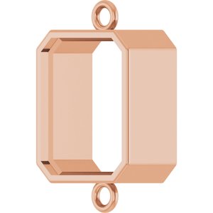 14K Rose Gold 10x8 mm Emerald Bezel-Set Link