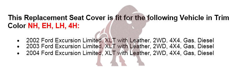 2002-2005 Ford Excursion Limited Seat Cover in Tan: Choose From Variations