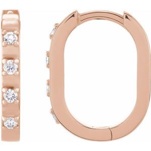 14K Rose 1/10 CTW Natural Diamond 14 mm Hoop Earrings