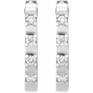 14K White Gold 1/10 CTW Natural Diamond 14 mm Hoop Earrings – image 2
