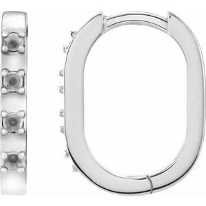 Platinum 1.5 mm Round Accented 14 mm Hoop Earring Mounting