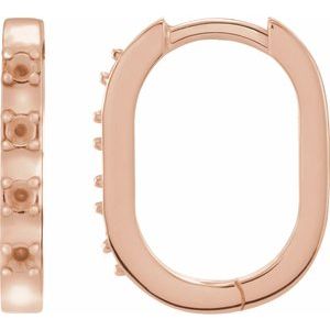 14K Rose Gold 1.5 mm Round Accented 14 mm Hoop Earring Mounting