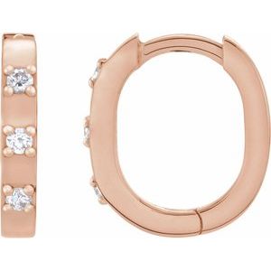 14K Rose Gold .08 CTW Natural Diamond 11.5 mm Hoop Earrings