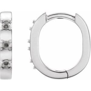 Sterling Silver 1.5 mm Round Accented 11.5 mm Hoop Earring Mounting