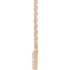 14K Rose Gold 1/10 Natural Diamond "Mama" 18" Necklace
