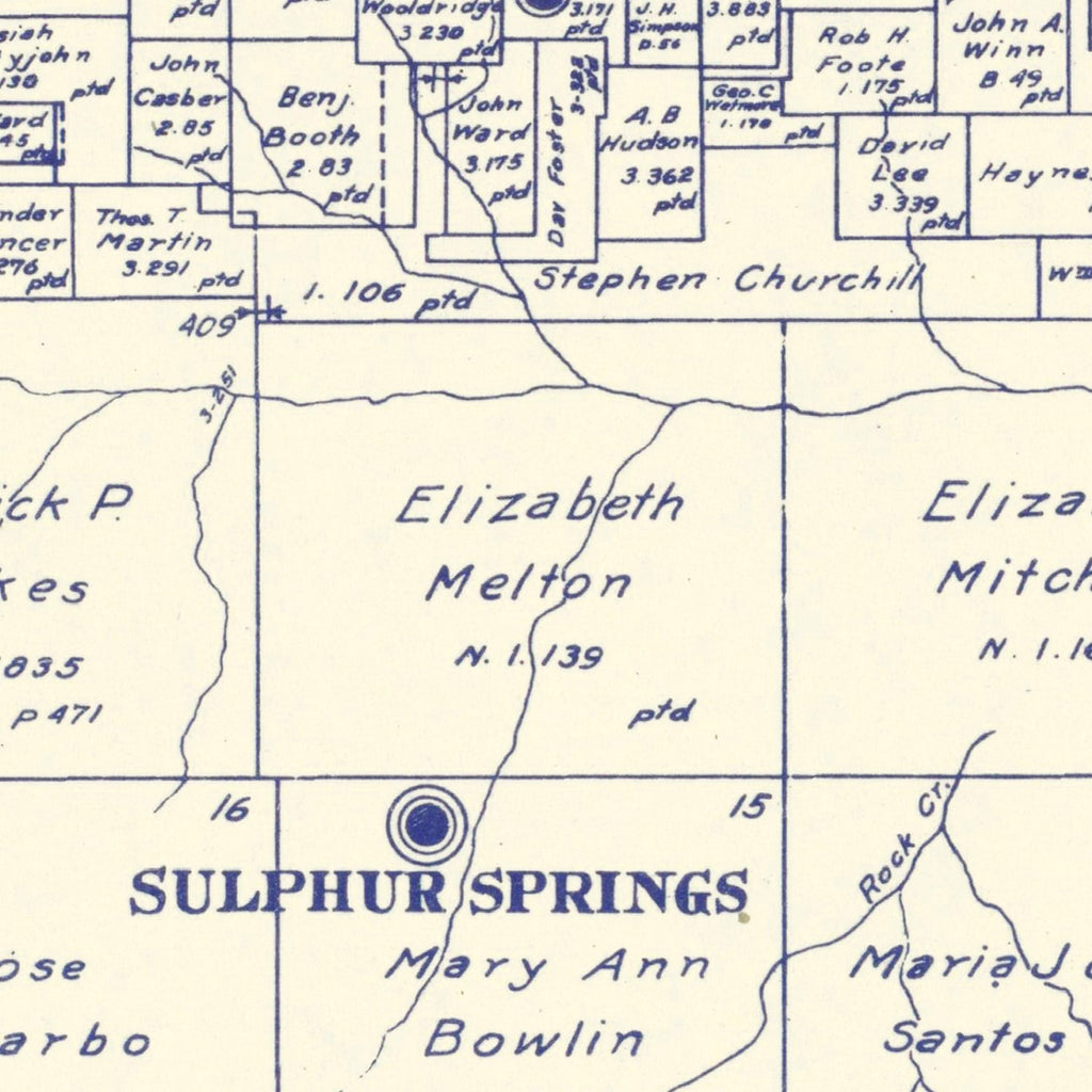 Vintage Map of Hopkins County, Texas 1885