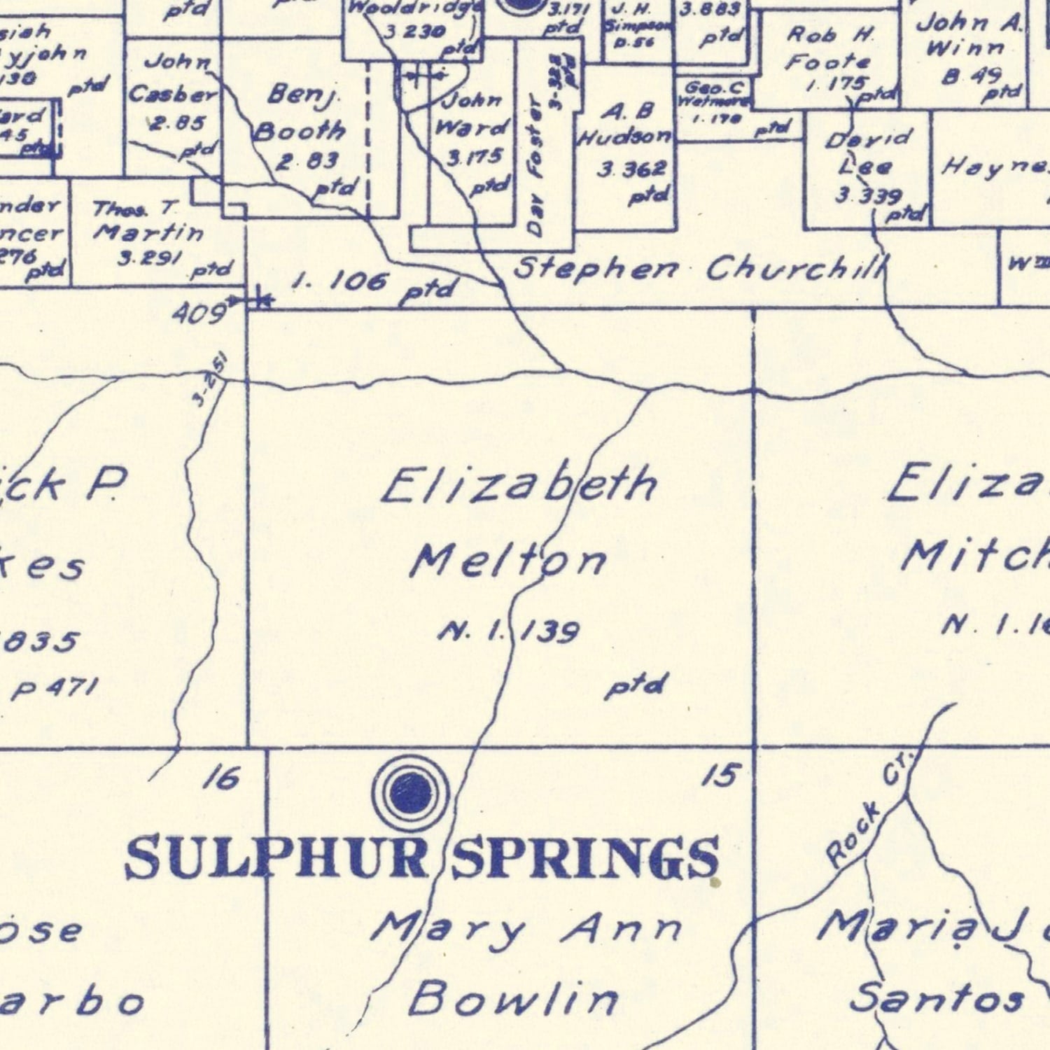 Vintage Map of Hopkins County, Texas 1885