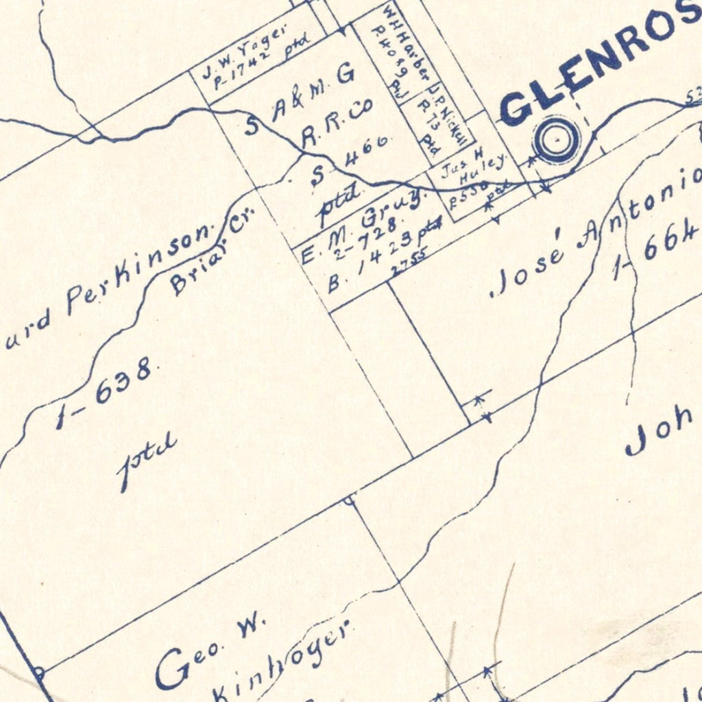 Vintage Map of Somervell County, Texas 1884