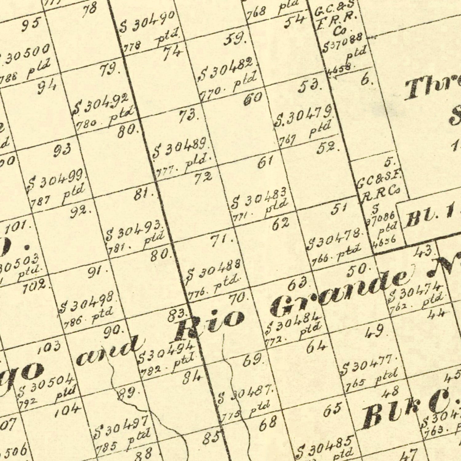 Vintage Map of Upton County, Texas 1889