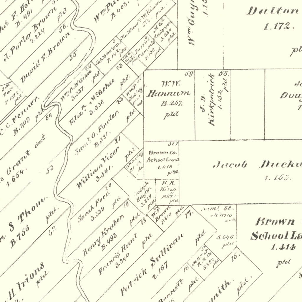 Vintage Map of Brown County, Texas 1888