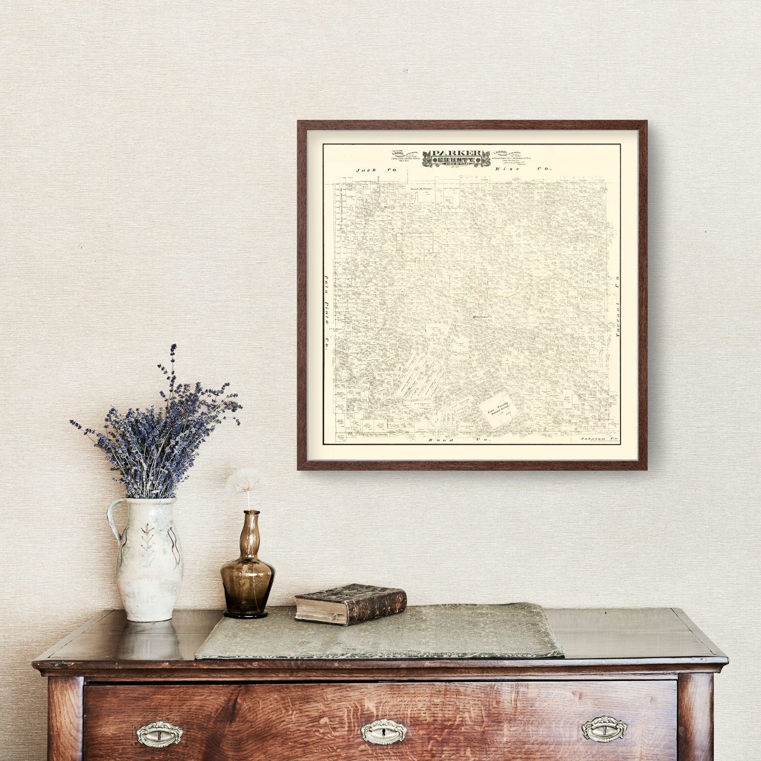Vintage Map of Parker County, Texas 1889