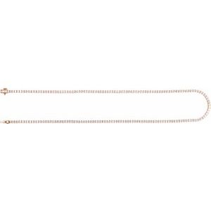 14K Rose Gold 7 1/4 CTW Lab-Grown Diamond Line 16" Necklace