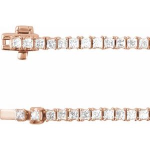 14K Rose Gold 7 1/4 CTW Lab-Grown Diamond Line 16" Necklace