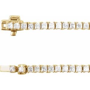 14K Yellow Gold 7 1/4 CTW Lab-Grown Diamond Line 16" Necklace