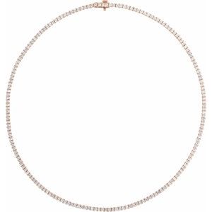 14K Rose Gold 7 1/4 CTW Lab-Grown Diamond Line 16" Necklace