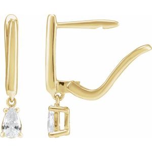 14K Yellow Gold 1/2 CTW Lab-Grown Diamond Lever Back Earrings