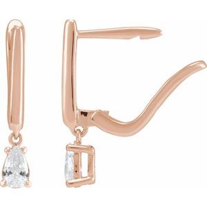14K Rose Gold 1/2 CTW Lab-Grown Diamond Lever Back Earrings