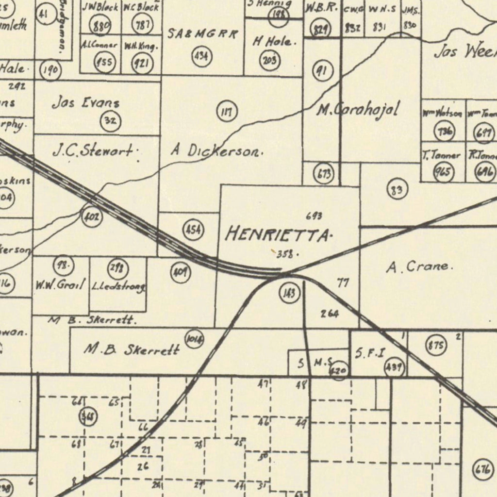 Vintage Map of Clay County, Texas 1882