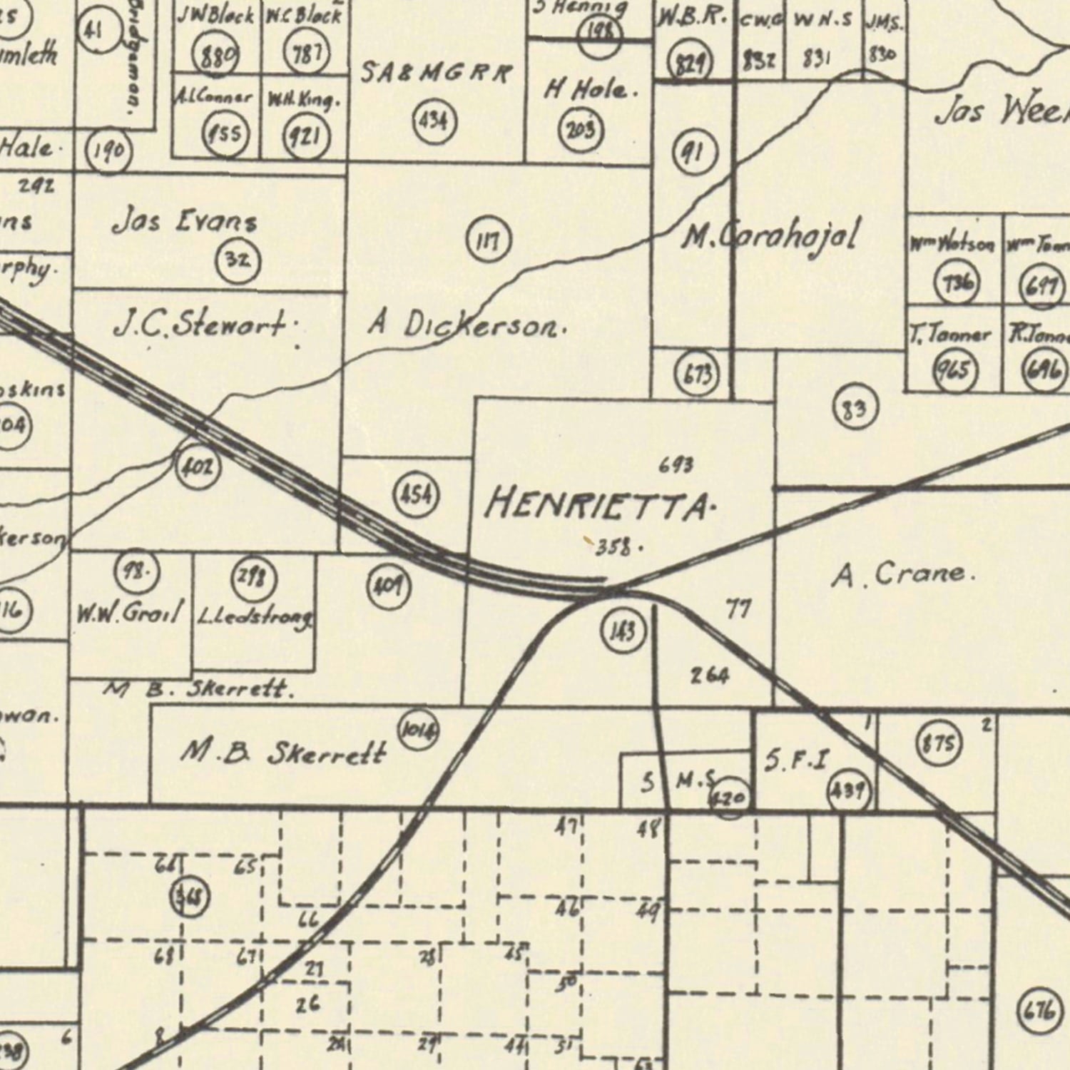 Vintage Map of Clay County, Texas 1882