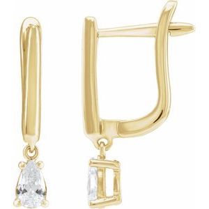 14K Yellow Gold 1/2 CTW Lab-Grown Diamond Lever Back Earrings