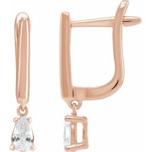 14K Rose Gold 1/2 CTW Lab-Grown Diamond Lever Back Earrings – image 2