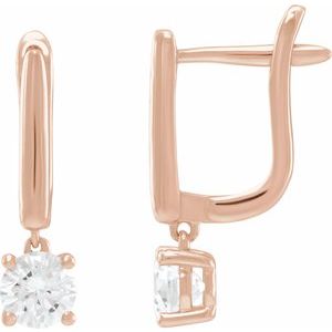 14K Rose Gold 1/2 CTW Lab-Grown Diamond Lever Back Earrings