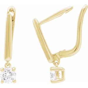 14K Yellow Gold 1/2 CTW Lab-Grown Diamond Lever Back Earrings – image 2