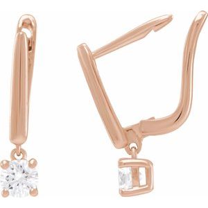 14K Rose Gold 1/2 CTW Lab-Grown Diamond Lever Back Earrings – image 2
