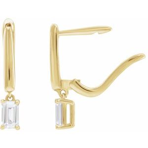 14K Yellow Gold 3/4 CTW Lab-Grown Diamond Lever Back Earrings