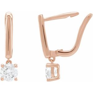 14K Rose Gold 1 CTW Lab-Grown Diamond Lever Back Earrings – image 2