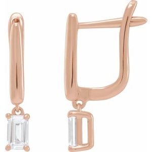 14K Rose Gold 3/4 CTW Lab-Grown Diamond Lever Back Earrings