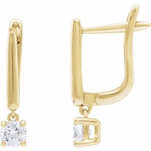 14K Yellow Gold 1/2 CTW Lab-Grown Diamond Lever Back Earrings