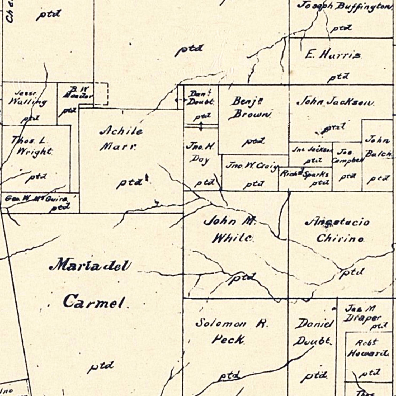 Vintage Map of Rusk County, Texas 1895