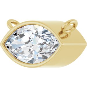 14K Yellow 9/10 CT Lab-Grown Diamond Necklace Center