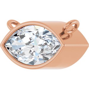 14K Rose 9/10 CT Lab-Grown Diamond Necklace Center