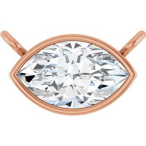 14K Rose 3/8 CT Lab-Grown Diamond Necklace Center