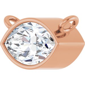 14K Rose 3/8 CT Lab-Grown Diamond Necklace Center