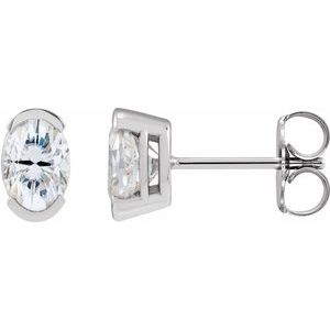 Platinum 5x3 mm Lab-Grown Moissanite Stud Earrings