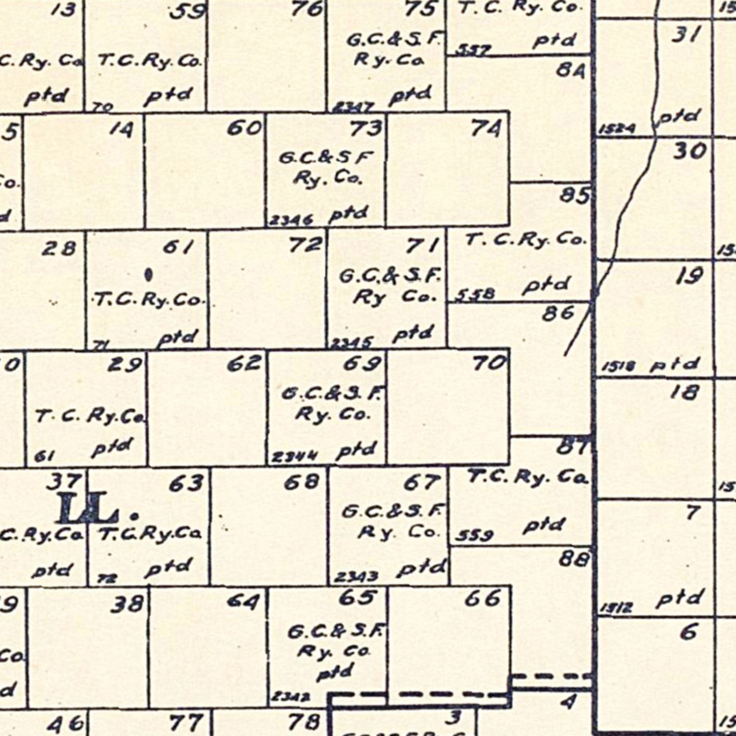 Vintage Map of Schleicher County, Texas 1898
