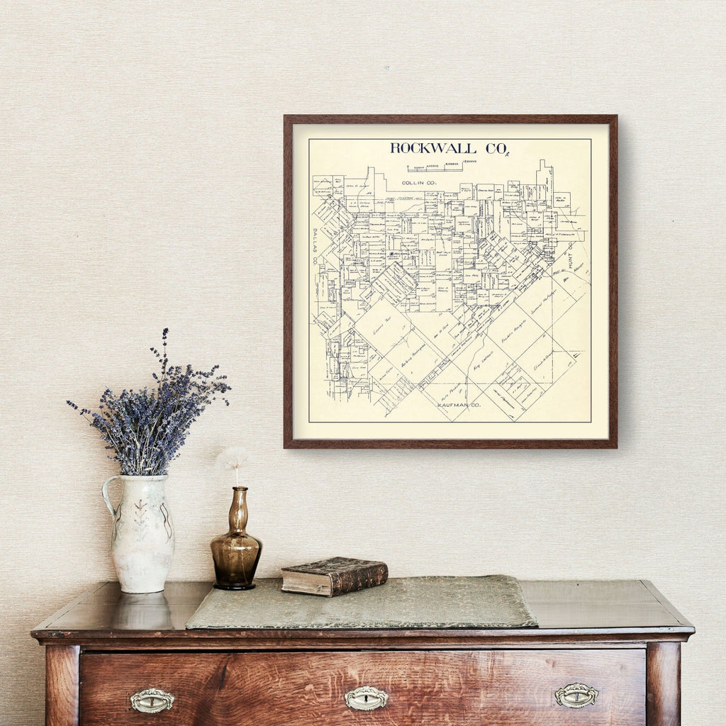 Vintage Map of Rockwall County, Texas 1890